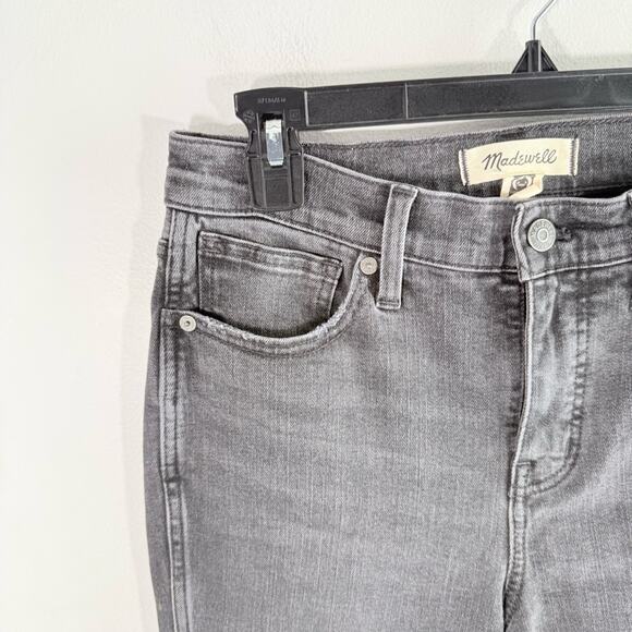 Madewell Faded Black Mid-Rise Stovepipe Raw Hem Slim Straight Leg Jeans 26 NR514 - Picture 9 of 13